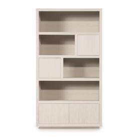 DULAP HELSINKI - LEMN SI FURNIR DE STEJAR - TAUPE - 120(L) x 42(l) x 220(h) cm