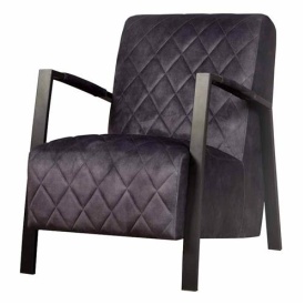 FOTOLIU VILA ADORE - METAL / MATERIAL - NEGRU / ANTRACIT - 65(L) X 86(H) X 87(L)