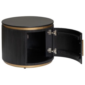 MASA DE CAFEA RIVELLO - LEMN DE MANGO / METAL - NEGRU / AURIU - 60(L) X 50(H) X 60(L) CM - Img 1