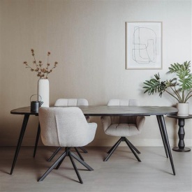 MASA DE DINING GIOVANNI - LEMN DE MANGO / METAL - NEGRU - 180(L) X 78(H) X 100(L) CM - Img 2
