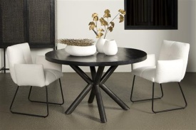 MASA DE DINING SELVA - LEMN DE MANGO / METAL - NEGRU - 130(L) X 77(H) X 130(L) CM - Img 3