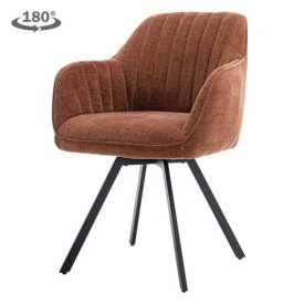 SCAUN BRUNO - METAL / MATERIAL - NEGRU / TERACOTA - 67(L) X 87(H) X 60(L)