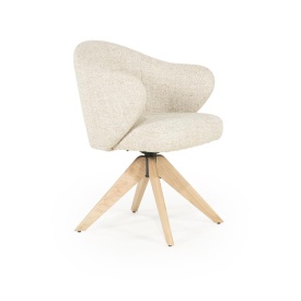 SCAUN CONNOR DONNA - LEMN DE STEJAR SI STOFA - BEJ - 61.5(L) x 60(l) x 81.5(h) cm - Img 10