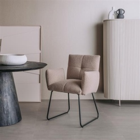 SCAUN DANTE - METAL / MATERIAL - NEGRU / MARO DESCHIS - 67(L) X 88(H) X 70(L) - Img 2