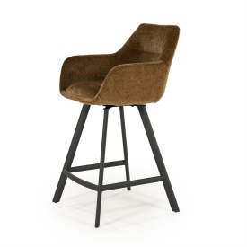SCAUN DE BAR BLISS CU COTIERE - MUȘTAR - 52(L) x 56.5(l) x 96.5(h) - Img 2