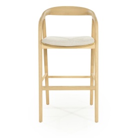 SCAUN DE BAR RAYVEN - LEMN DE FRASIN SI TESATURA - NATURAL - 55(L) x 62.5(l) x 104(h) cm - Img 12