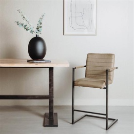 SCAUN DE BAR ROCCA - METAL / MATERIAL - NEGRU / VERDE - 60(L) X 104(H) X 56(L) - Img 2
