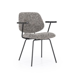 SCAUN JON CU COTIERA MAYWOOD - TESATURA SI METAL - TAUPE - 62(L) x 57.5(l) x 82(h) cm - Img 11