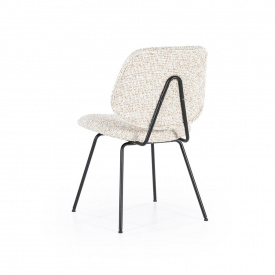 SCAUN JON MAYWOOD - METAL / LEMN / TESATURA 100% POLIESTER - ALB CU PICATELE - 49.5(L) x 82(h) x 58(l) - Img 5