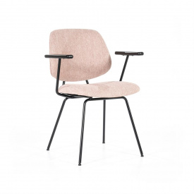 SCAUN LYNN CU COTIERA - TESATURA ROZ - 62X57,5X82 CM - DIN TESATURA SI METAL - (L) x (h) x (l) - Img 3