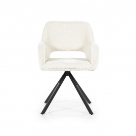SCAUN PIVOTANT FABIO SPARK - METAL / LEMN / TESATURA 100% POLIESTER - ALB MURDAR - 56(L) x 85.5(h) x 58(l) - Img 5