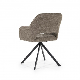 SCAUN PIVOTANT FABIO SPARK - METAL / LEMN / TESATURA 100% POLIESTER - BEJ - 56(L) x 85.5(h) x 58(l) - Img 3