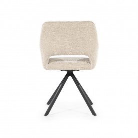 SCAUN PIVOTANT FABIO SPARK - METAL / LEMN / TESATURA 100% POLIESTER - CREM - 56(L) x 85.5(h) x 58(l) - Img 4