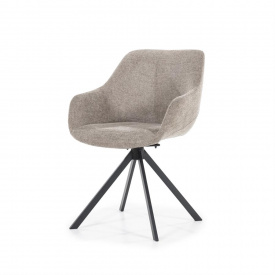 SCAUN PIVOTANT MAMÉ HOUSTON - METAL / LEMN / TESATURA 100% POLIESTER - BEJ - 58(L) x 82(h) x 61.5(l) - Img 1