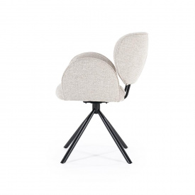 SCAUN PIVOTANT ROSALIN LUNA - METAL / LEMN / TESATURA 100% POLIESTER - ALB MURDAR - 60.5(L) x 83.5(h) x 61(l) - Img 3