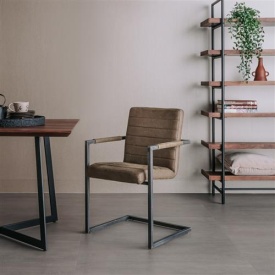 SCAUN ROCCA BULL - METAL / MATERIAL - NEGRU / CONIAC - 56(L) X 86(H) X 62(L) - Img 2