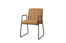 SCAUN SANTO MIAMI - METAL / MATERIAL - NEGRU / CONIAC - 61(L) X 85(H) X 53(L)