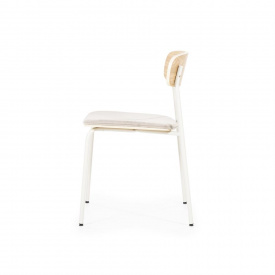 SCAUN SCHOOL - TESATURA / METAL / PLACAJ SI FURNIR DIN LEMN DE FRASIN [FSC] - CREM - 47(L) x 77(h) x 49.5(l) - Img 3