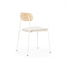 SCAUN SCHOOL - TESATURA / METAL / PLACAJ SI FURNIR DIN LEMN DE FRASIN [FSC] - CREM - 47(L) x 77(h) x 49.5(l) - Img 8