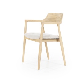SCAUN YORICK - LEMN DE FRASIN SI TESATURA - NATURAL - 55(L) x 59(l) x 78(h) cm - Img 2