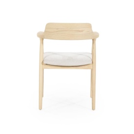 SCAUN YORICK - LEMN DE FRASIN SI TESATURA - NATURAL - 55(L) x 59(l) x 78(h) cm - Img 6
