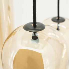 SHONA CLUSTER ROTUND - METAL SI STICLA - CHIHLIMBAR - 30(L) x 30(l) x 120(h) - Img 3