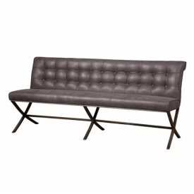 BANCA BARCELONA 185 CHEROKEE - METAL / MATERIAL - NEGRU / GRI - 60(L) X 87(H) X 185(L)