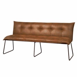 BANCA SEDA 155 CHEROKEE - METAL / MATERIAL - NEGRU / CONIAC - 58(L) X 90(H) X 155(L)