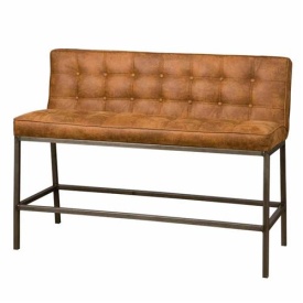 BANCA VASCO BAR 110 AMAZON - METAL / MATERIAL - NEGRU / CONIAC - 58(L) X 100(H) X 110(L) - Img 1