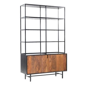 BIBLIOTECA TAVIANO - LEMN DE MANGO [FSC] / METAL - NATURAL / NEGRU - 110(L) x 180(h) x 40(l)