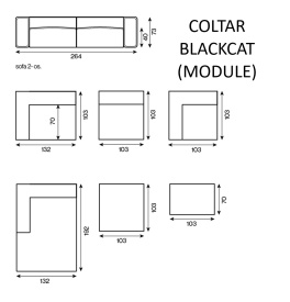 COLTAR BLACKCAT - UNPLUTURA CU PUF DE GASCA - 338(L) x 73(h) x 192(l) - Img 5