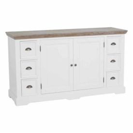 COMODA FLEUR - LEMN DE PIN [FSC] / METAL - ALB / MARO - 160(L) x 90(h) x 50(l)