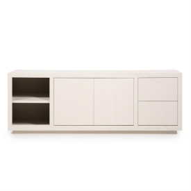 COMODA HELSINKI - LEMN SI FURNIR DE STEJAR - TAUPE - 200(L) x 42(l) x 70(h) cm