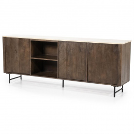COMODA LIO CU 3 USI - DIN LEMN DE MANGO SI TRAVERTIN - MARO - 200(L) x 75(h) x 41(l) - Img 8