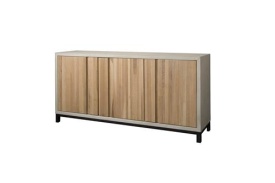 COMODA MAX - LEMN DE STEJAR [FSC] / METAL - NATURAL / GRI - 180(L) x 85(h) x 45(l)