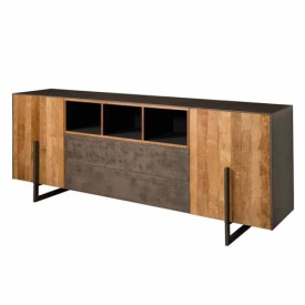 COMODA ORA - LEMN DE TEC RECICLAT / METAL - NATURAL / NEGRU - 222(L) x 89(h) x 45(l)