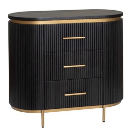 COMODA RIVELLO - LEMN DE MANGO [FSC] / METAL - NEGRU / AURIU - 90(L) x 80(h) x 45(l)