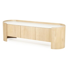 COMODA TV DON - LEMN DE STEJAR SI MARMURA - MARO - 165(L) x 45(l) x 50(h) cm - Img 2