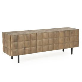 COMODA TV FELIX - LEMN DE MANGO SI FIER - MARO - 162(L) x 41.5(l) x 54(h) cm - Img 5