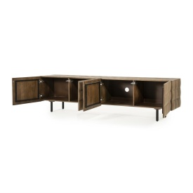 COMODA TV FELIX - LEMN DE MANGO SI FIER - MARO - 214(L) x 41.5(l) x 54(h) cm - Img 8