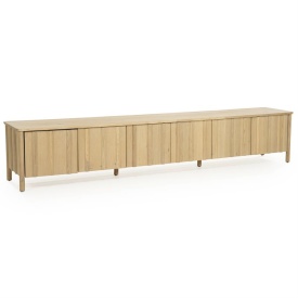 COMODA TV JAKE 6 USI - LEMN SI FURNIR DE STEJAR - NATURAL - 264(L) x 47(l) x 50(h) cm - Img 5