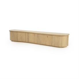 COMODA TV JOSH - LEMN SI FURNIR DE STEJAR - NATURAL - 240(L) x 42(l) x 43(h) cm - Img 2