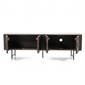 COMODA TV REMI CU 4 USI - DIN LEMN DE MANGO [FSC] SI METAL - MARO - 170(L) x 56(h) x 45(l) - Img 3