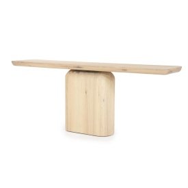 CONSOLA LEON - LEMN SI FURNIR DE STEJAR - NATURAL - 200(L) x 45(l) x 80(h) cm - Img 2