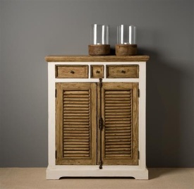 DULAP AMANDA - LEMN DE TEC RECICLAT / METAL - ALB /MARO - 100(L) x 120(h) x 40(l) - Img 2