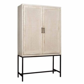 DULAP CARINI - LEMN / METAL - ALB - 110(L) x 190(h) x 45(l)