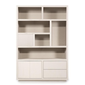 DULAP HELSINKI - LEMN SI FURNIR DE STEJAR - TAUPE - 150(L) x 42(l) x 220(h) cm