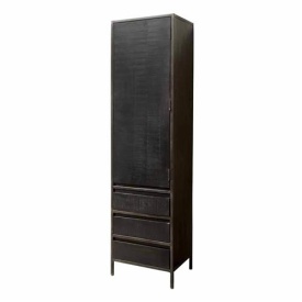 DULAP PATERNO - LEMN DE MANGO [FSC] / METAL - NEGRU - 50(L) x 190(h) x 40(l)