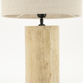 LAMPĂ DE MASA AMARA - MIC - TRAVETIN & LINNEN - NATURAL - 35(L) x 35(l) x 60(h) - Img 2