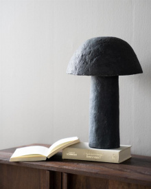 LAMPA DE MASA MUSHROOM - HARTIE - CENUSIU - 30(L) x 45(h) x 30(l) - Img 4